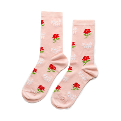 Fuck Off Roses Crew Socks (Small)