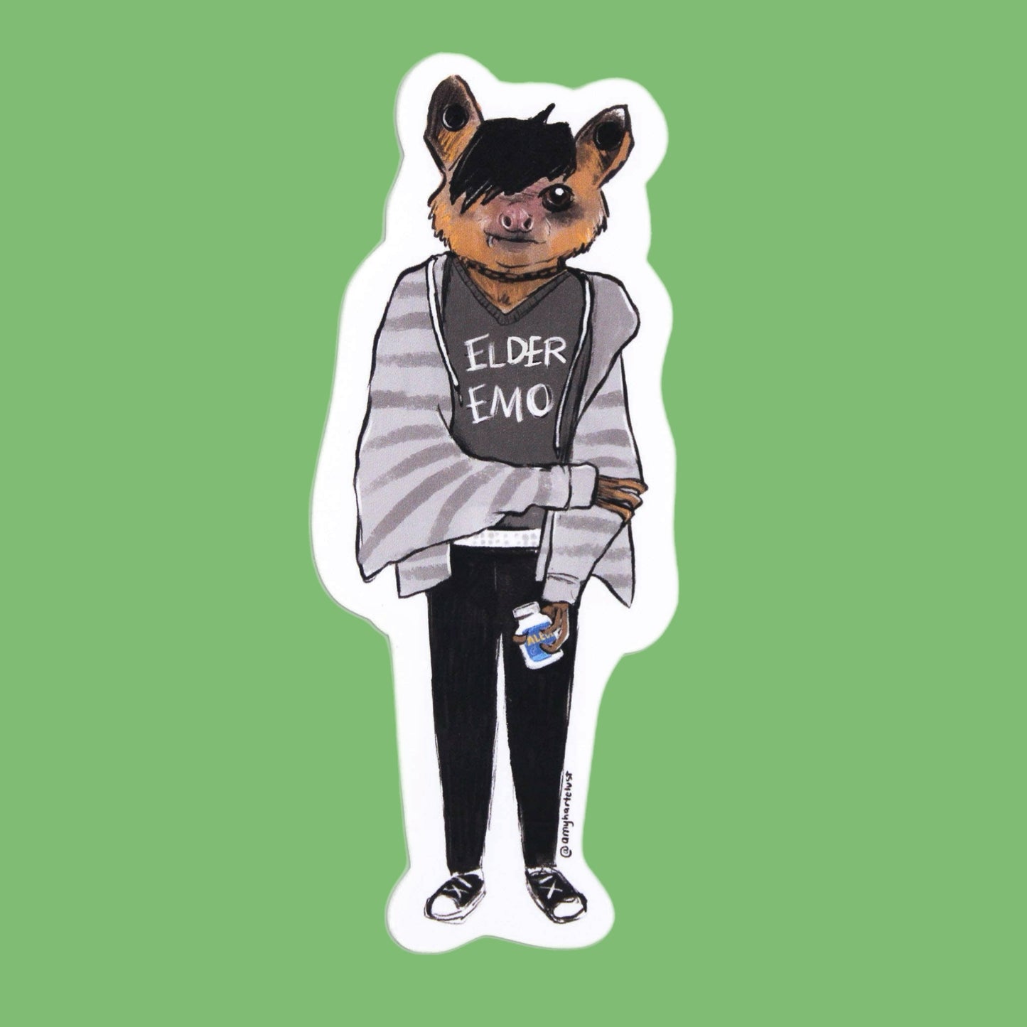 Elder Emo Bat Sticker