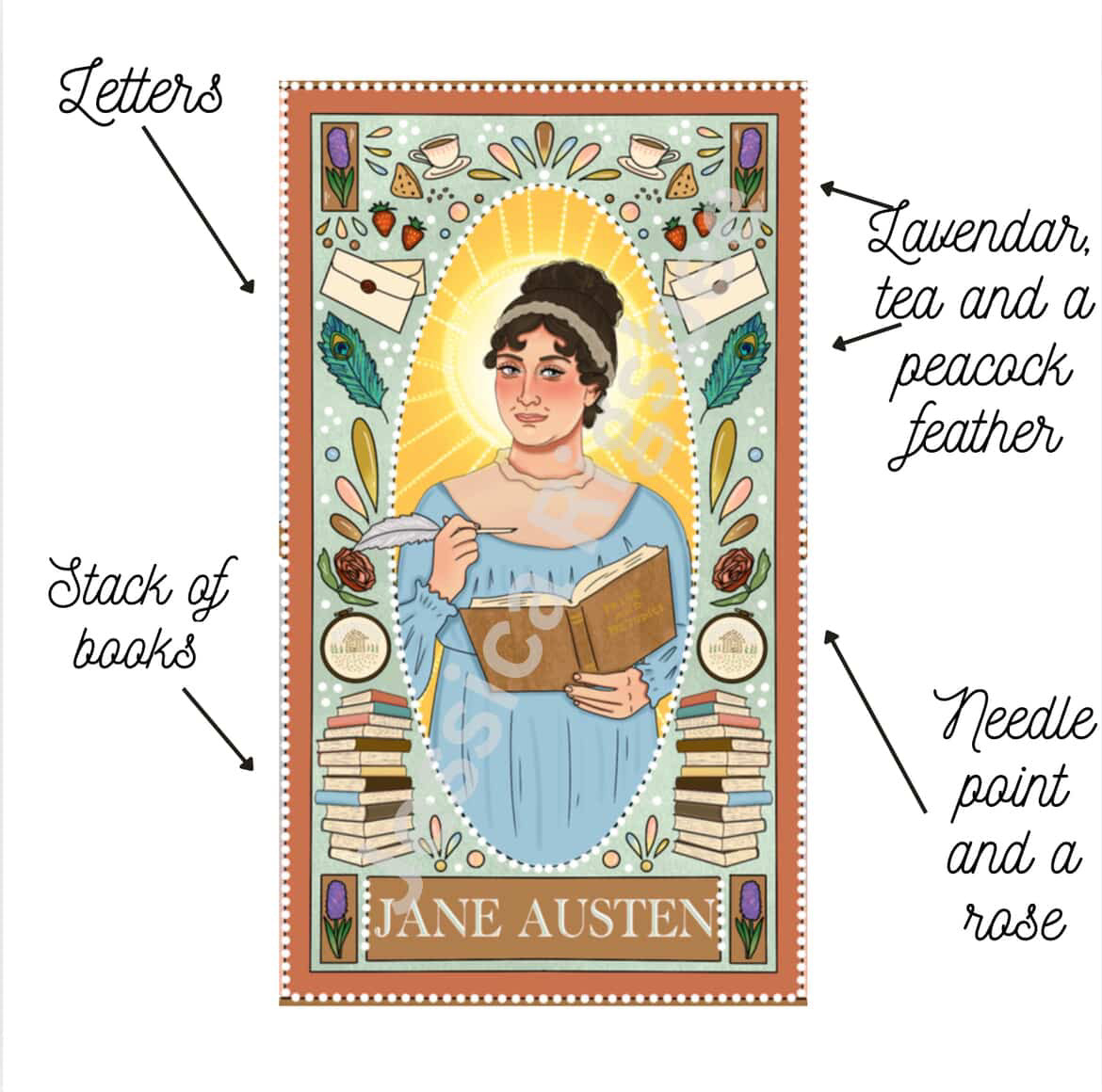 Saint Jane Austen Candle