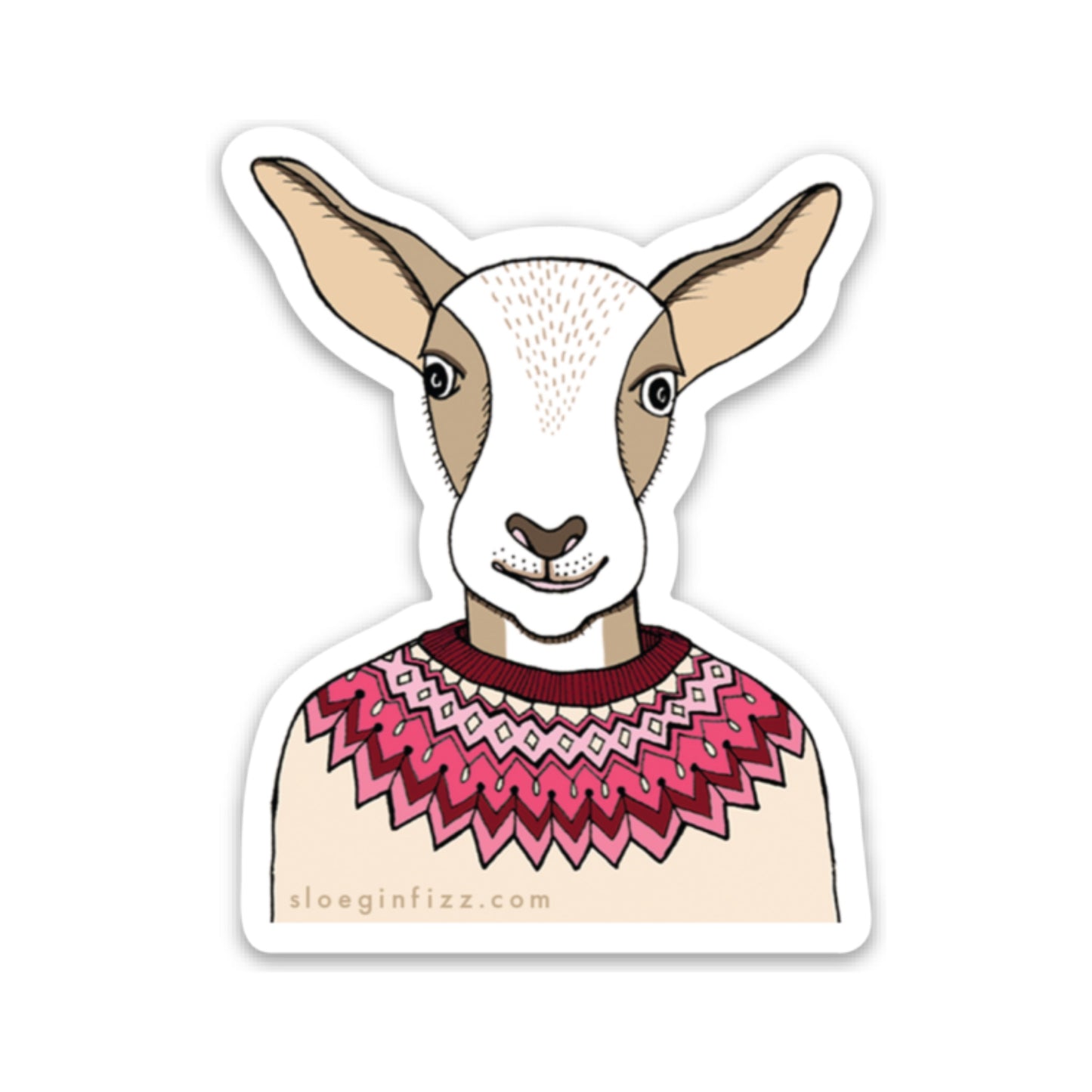 Goat in a Fair Isle Sweater Sticker