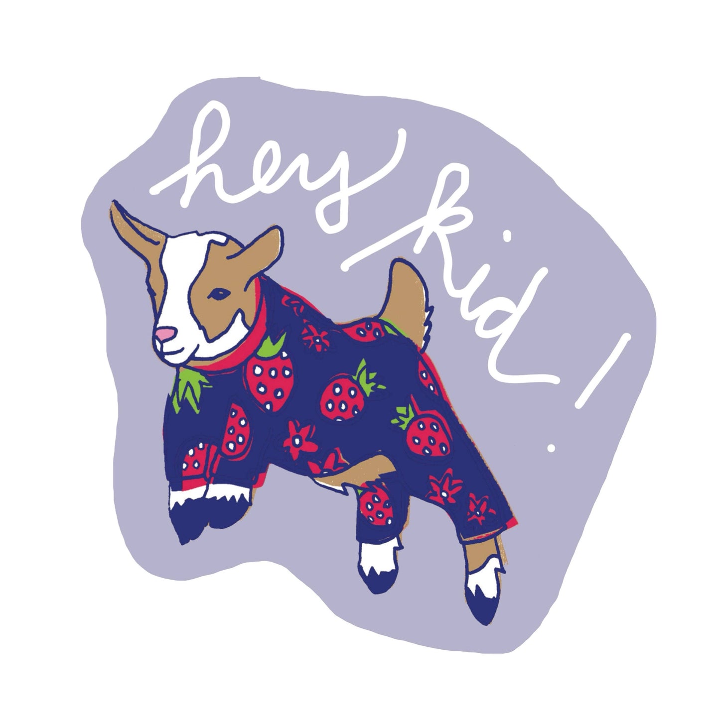 Hey Kid Goat Sticker