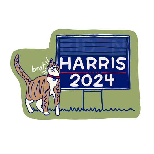 Brat Cat Kamala Harris 2024 Sticker