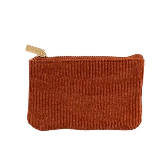 Terracotta Corduroy Coin Pouch