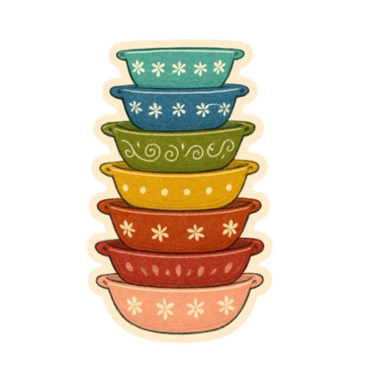 Vintage Pyrex Bowls Sticker