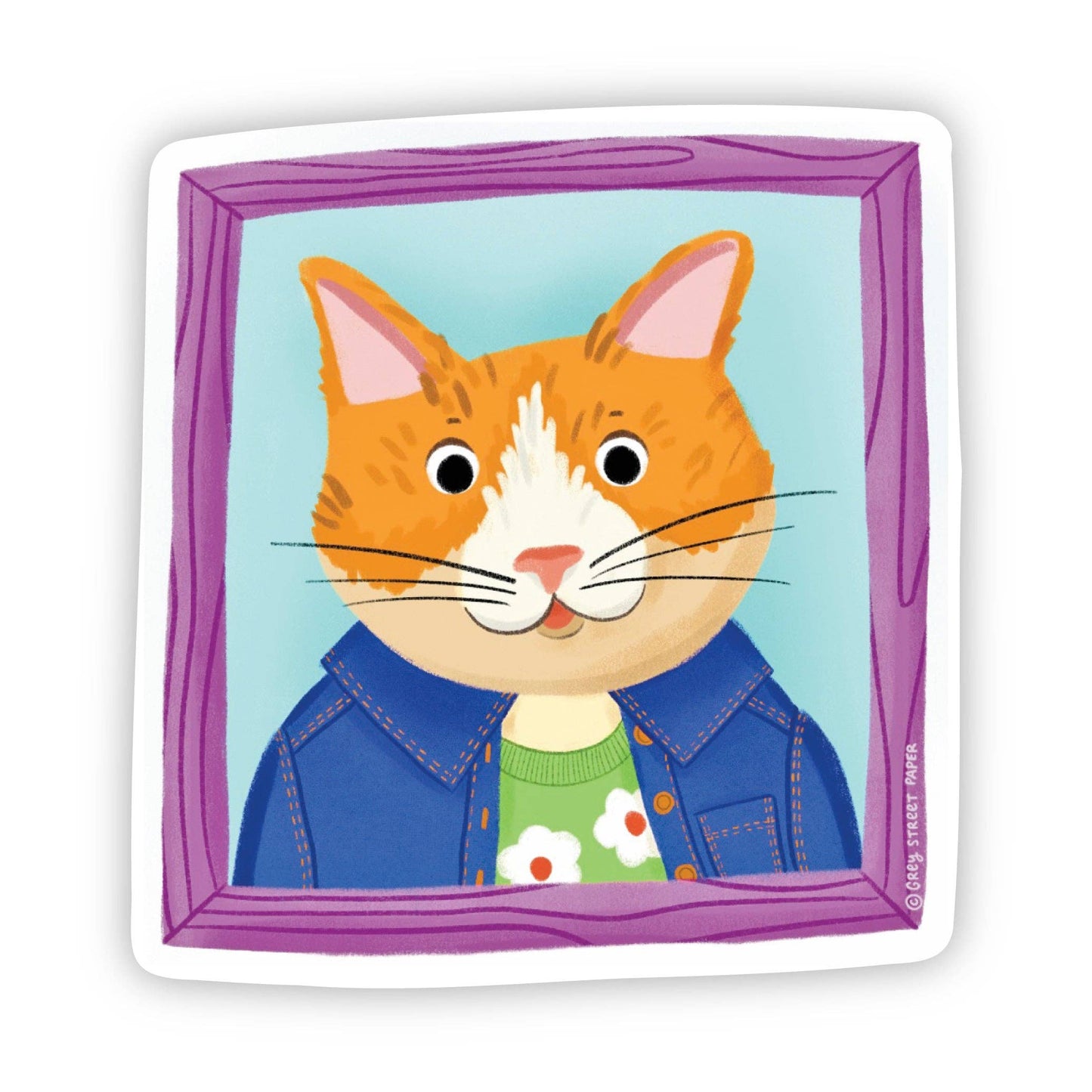 Orange Cat Portrait Sticker