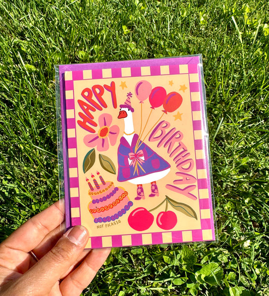 Birthday Goose Greeting Card