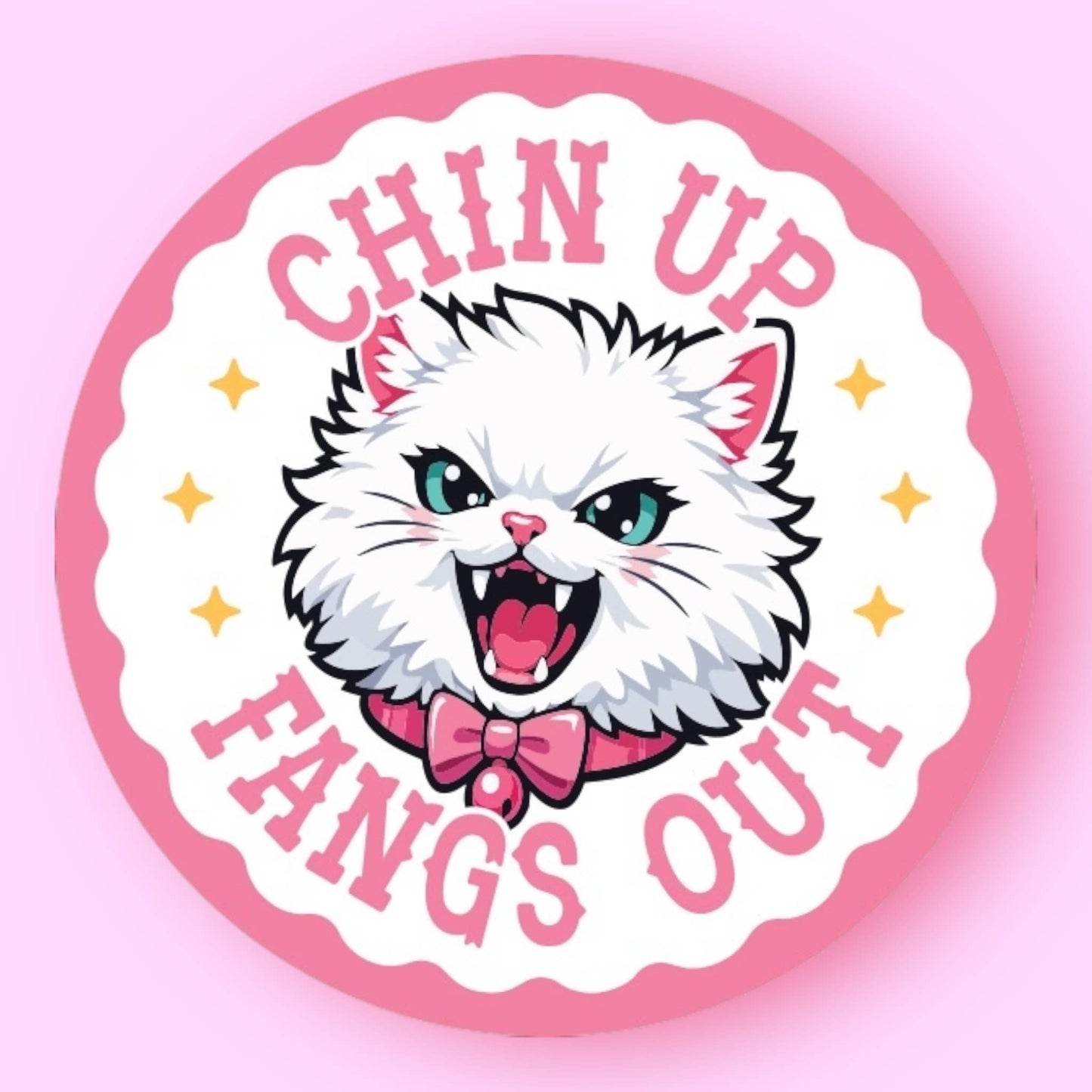 Chin Up Fangs Out Sticker