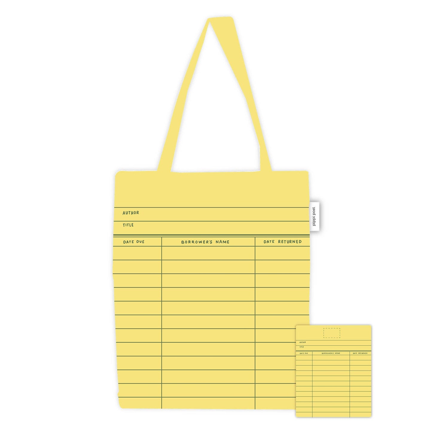 Yellow Library Card Foldable Tote Bag