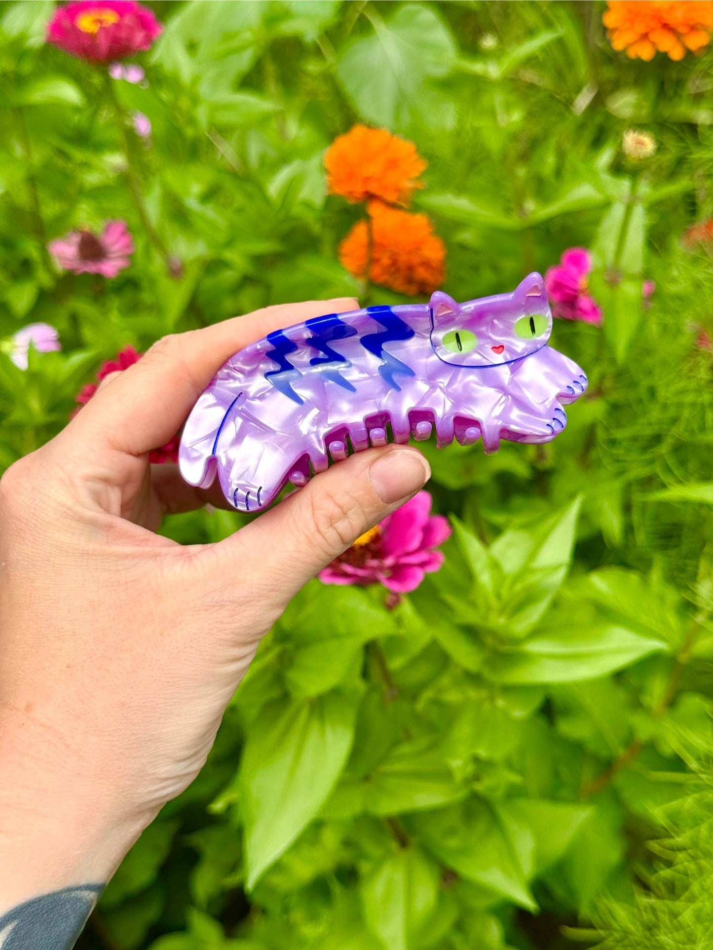 Purple Tabby Cat Hair Claw (Medium)