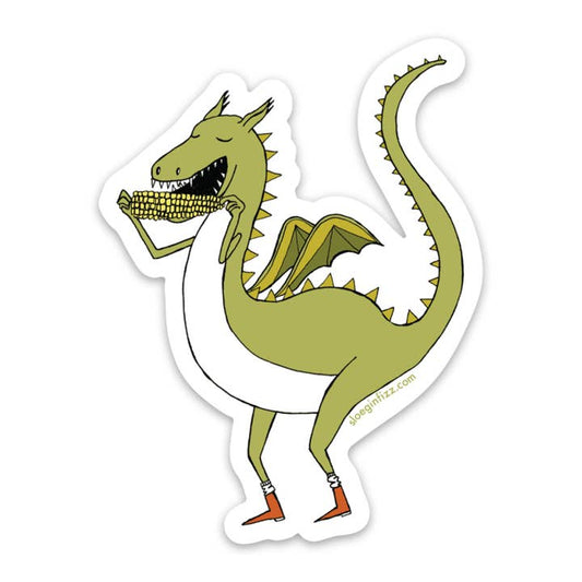 Dragon Eating Corn on the Cob Sticker