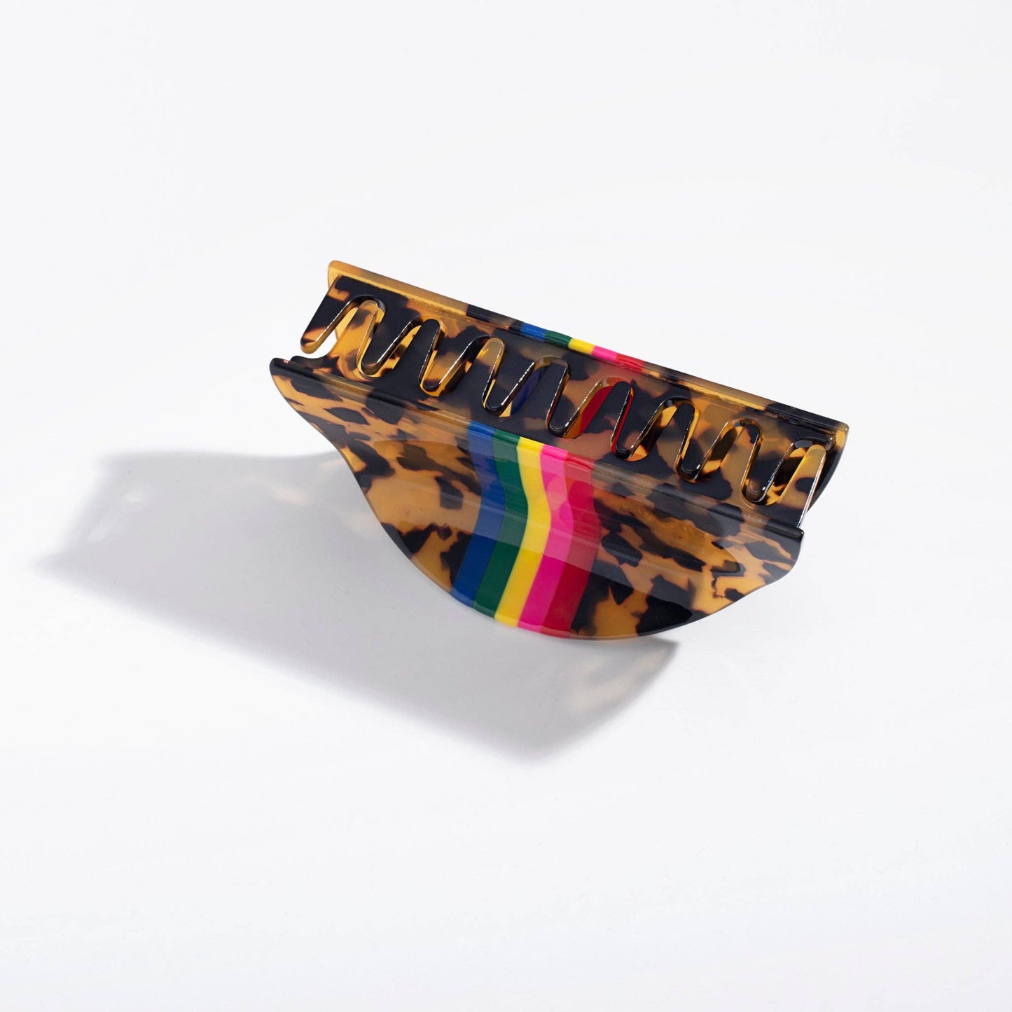 Tortoise Rainbow Hair Claw (Large)