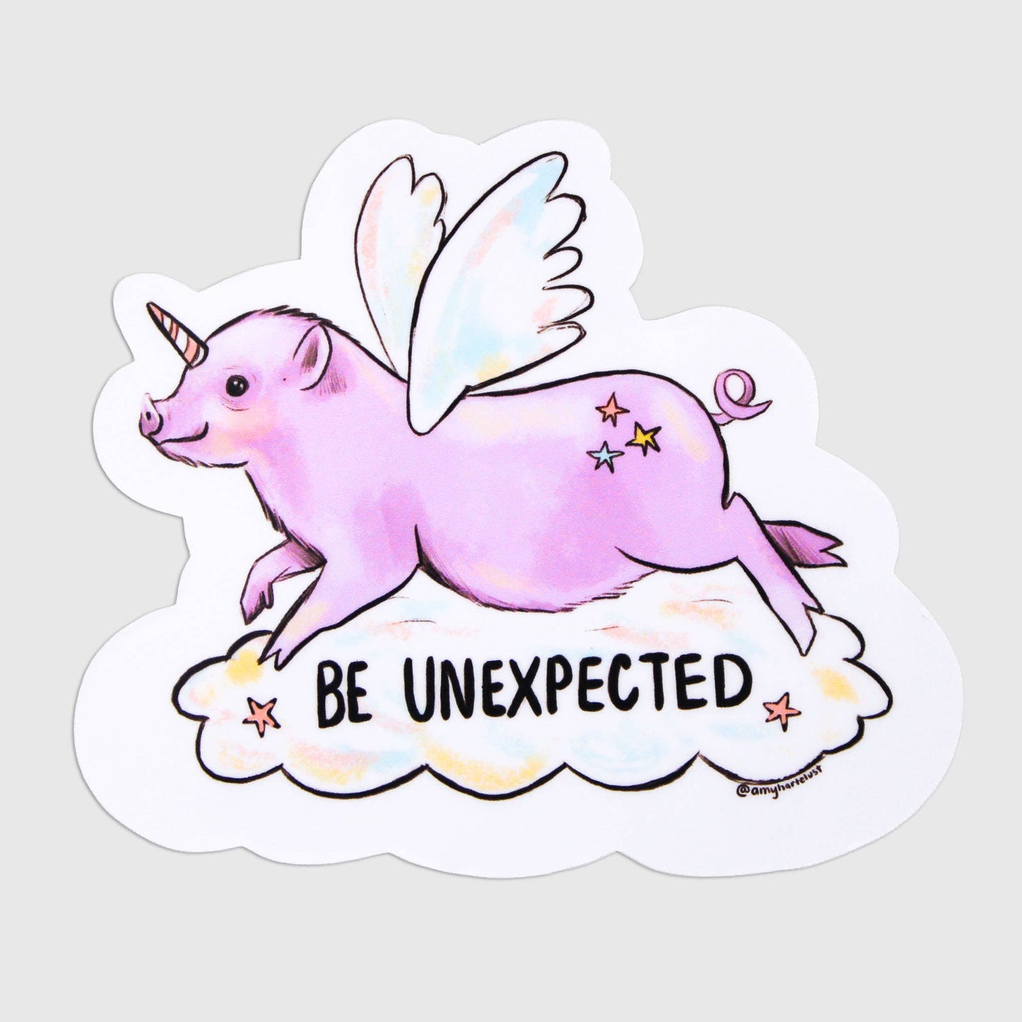 Be Unexpected Flying Pig Sticker