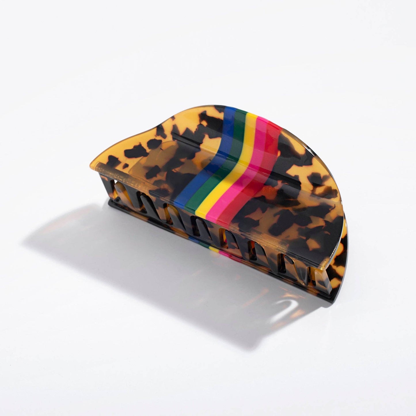 Tortoise Rainbow Hair Claw (Large)