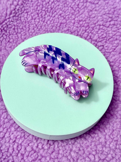 Purple Tabby Cat Hair Claw (Medium)
