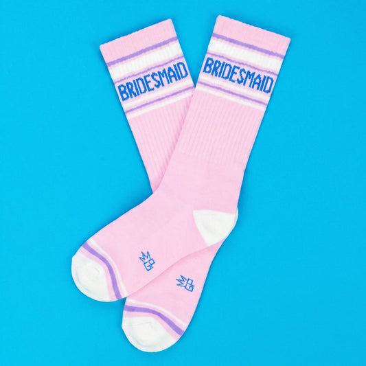 Bridesmaid Retro Pink Crew Socks
