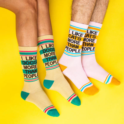 I Like Dogs More Than People Retro Crew Socks