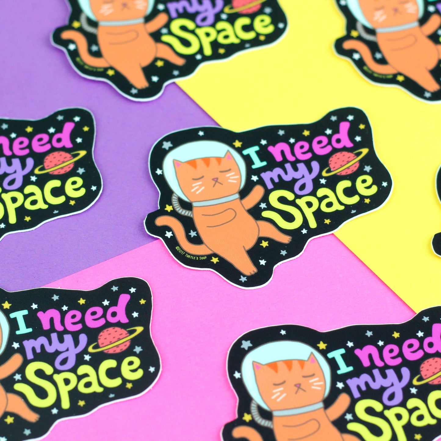 I Need My Space Galaxy Cat Sticker