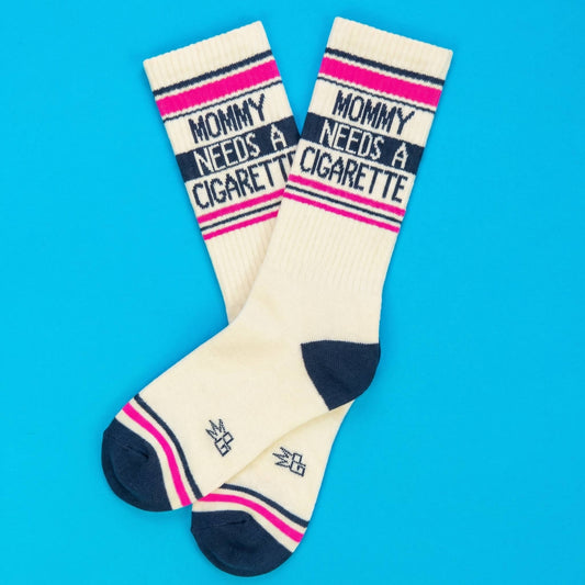 Mommy Needs A Cigarette Retro Crew Socks