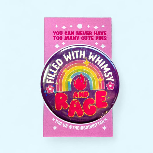 Filled With Whimsy and Rage 2.25” Glitter Magnet