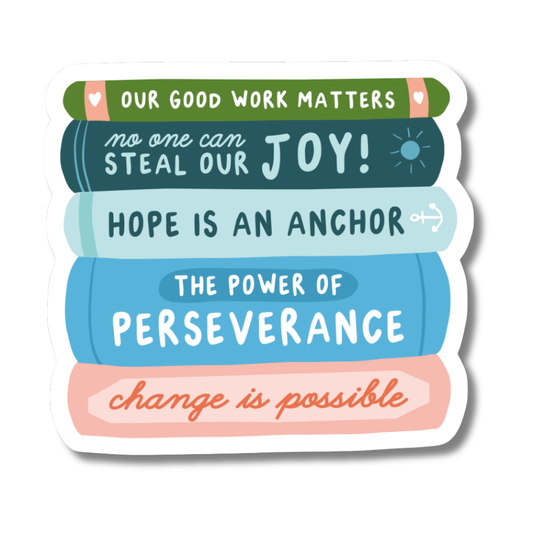 Hope Book Stack Sticker