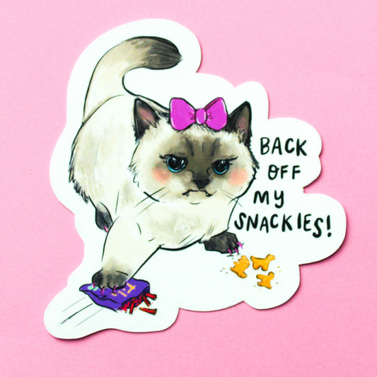 Back Off My Snackies Cat Sticker