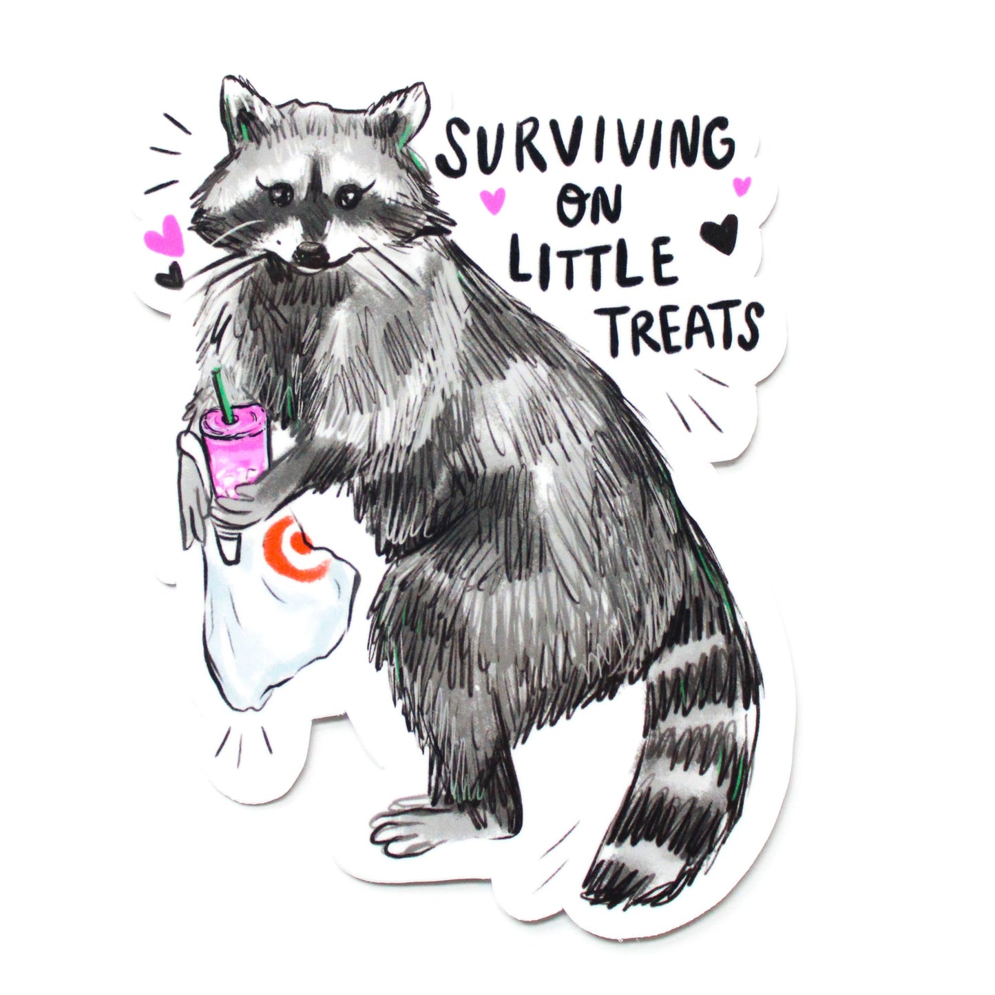 Little Treat Raccoon Sticker