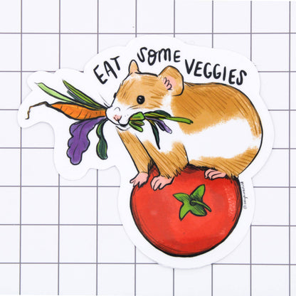 Eat Some Veggies Guinea Pig Sticker