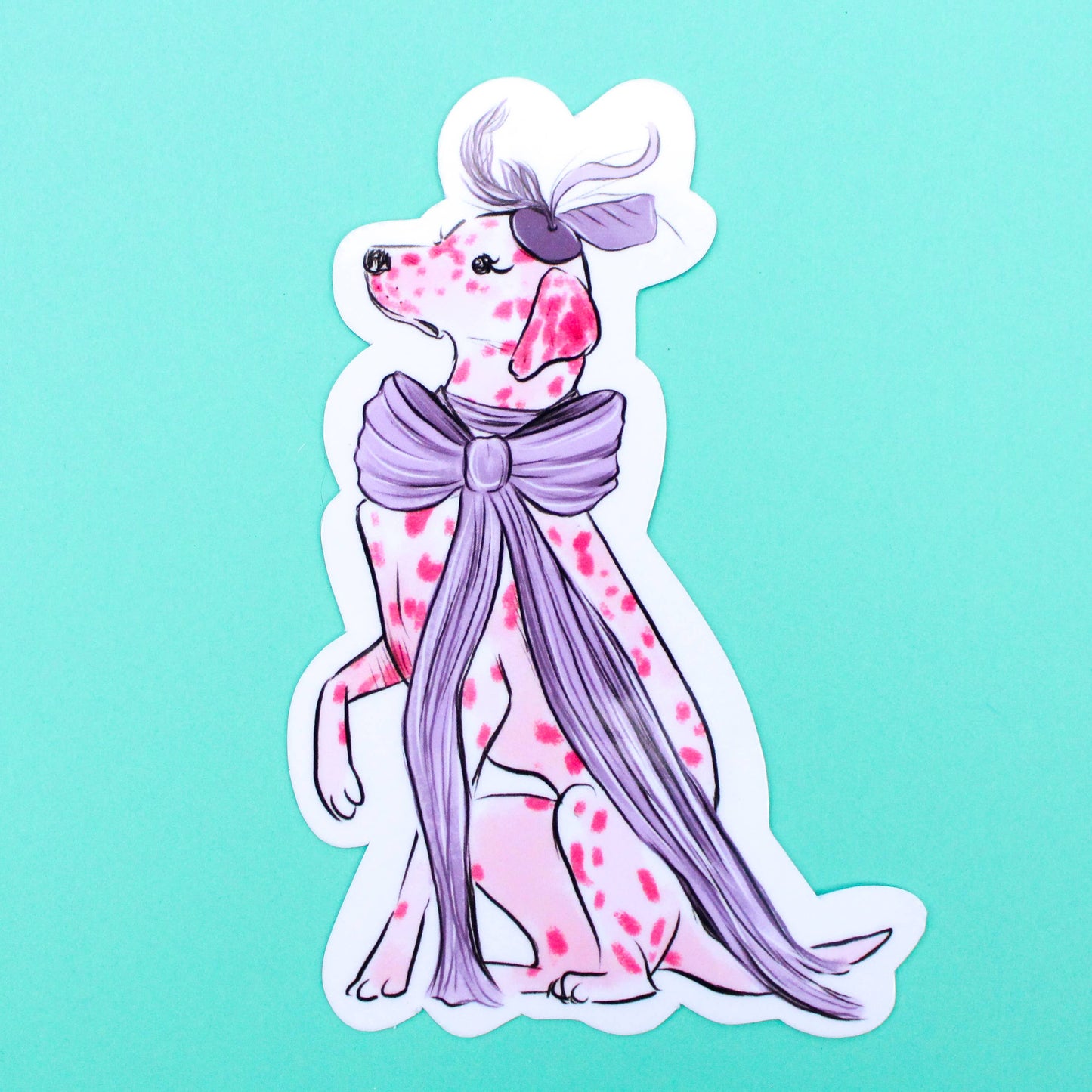 Fancy Bow Dalmation Sticker