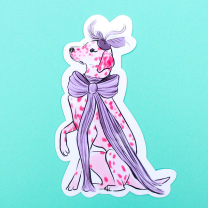 Fancy Bow Dalmation Sticker