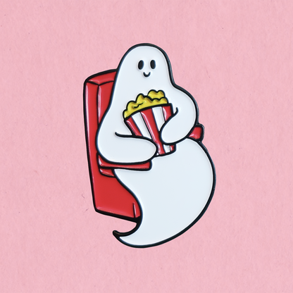 Ghost at the Movies Enamel Pin