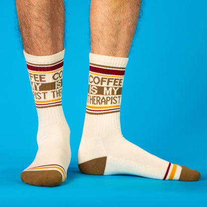 Coffee Is My Therapist Retro Crew Socks