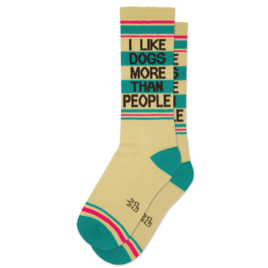 I Like Dogs More Than People Retro Crew Socks