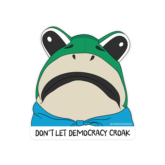 Don't Let Democracy Croak Inflatable Frog Protest Sticker