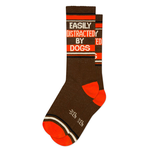 Easily Distracted By Dogs Retro Crew Socks