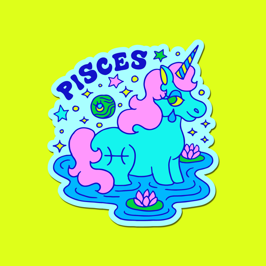 Astrology Unicorn Sticker: Pisces