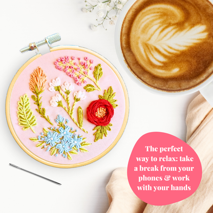 Spring Wildflowers Embroidery Kit