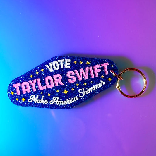 Vote Taylor Swift (Make America Shimmer) Glitter Keychain