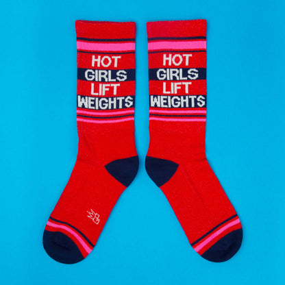 Hot Girls Lift Weights Retro Crew Socks