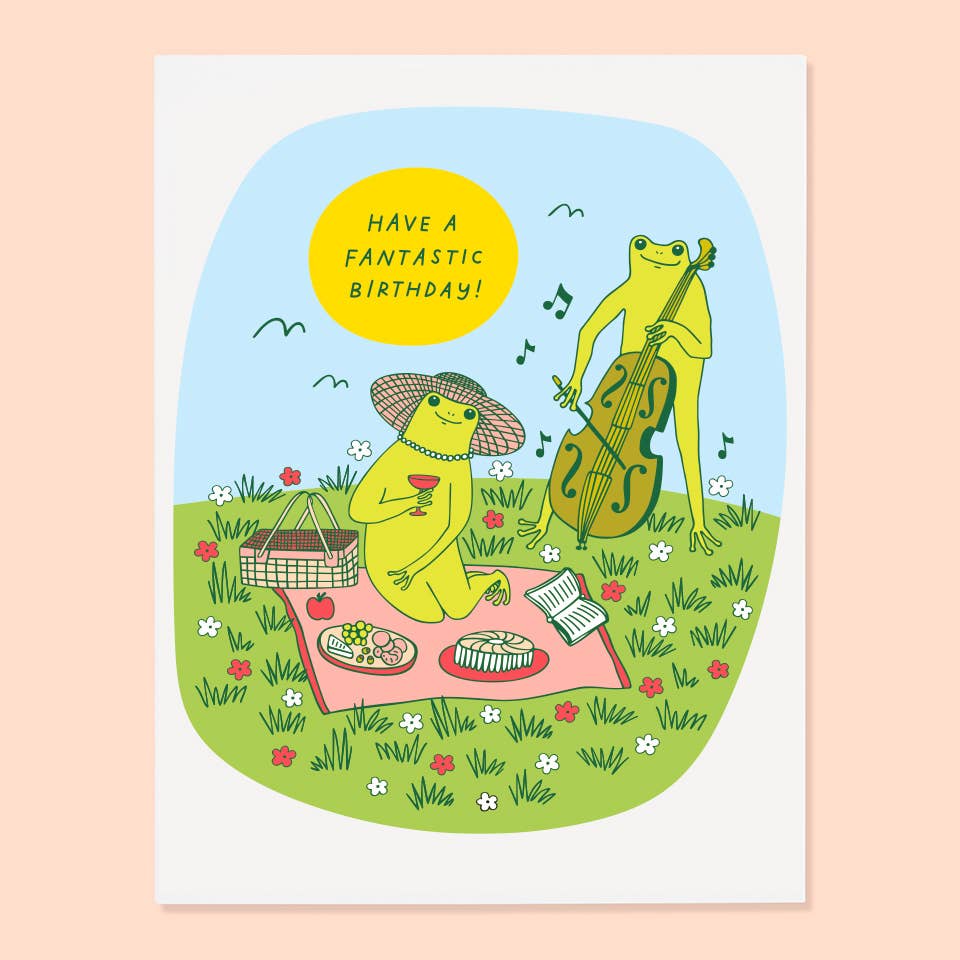 Frog Picnic Birthday Card