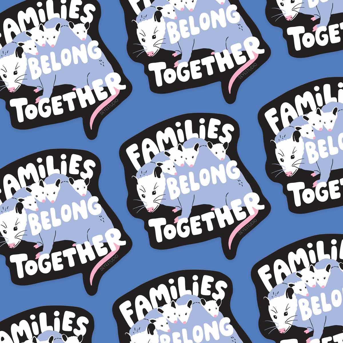 Families Belong Together Possum Sticker