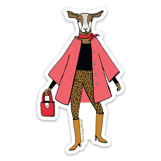 Goat in Leopard Print Pants Sticker