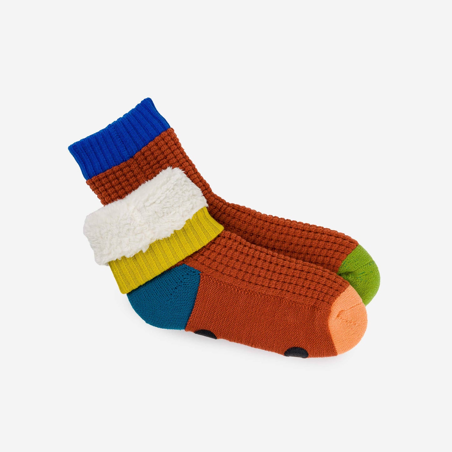 Fleece-Lined Waffle Knit House Socks