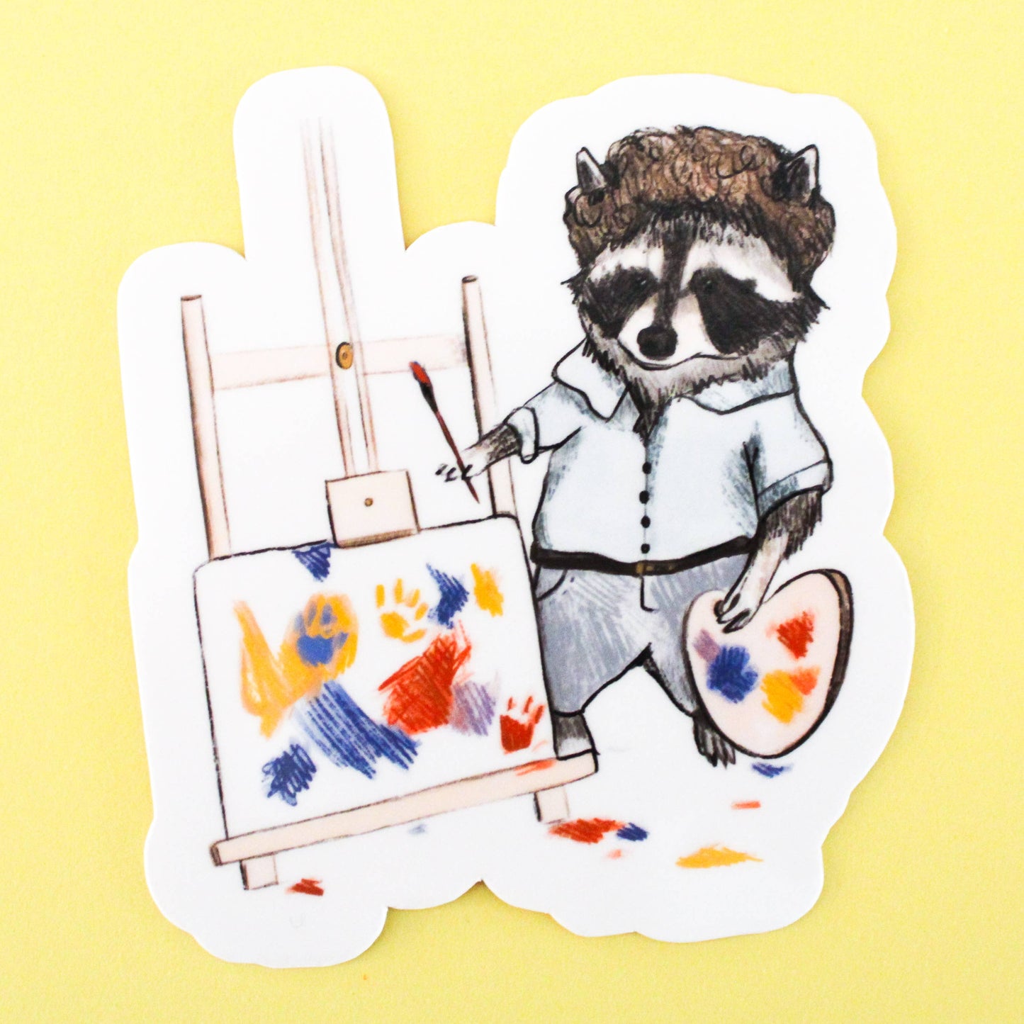 Happy Little Trash Artist Raccoon Sticker