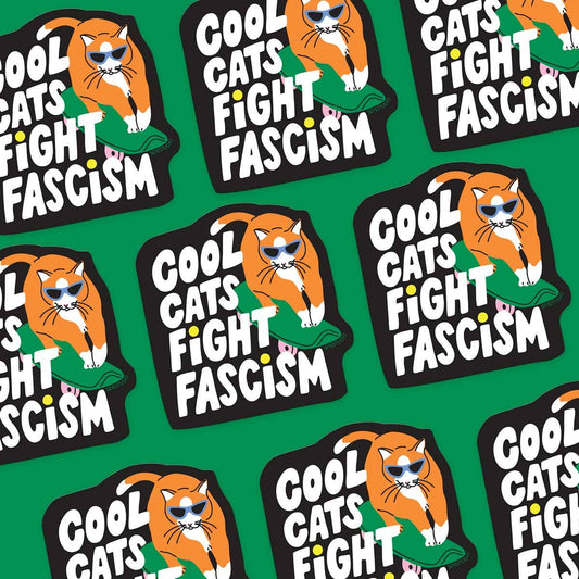 Cool Cats Fight Fascism Sticker