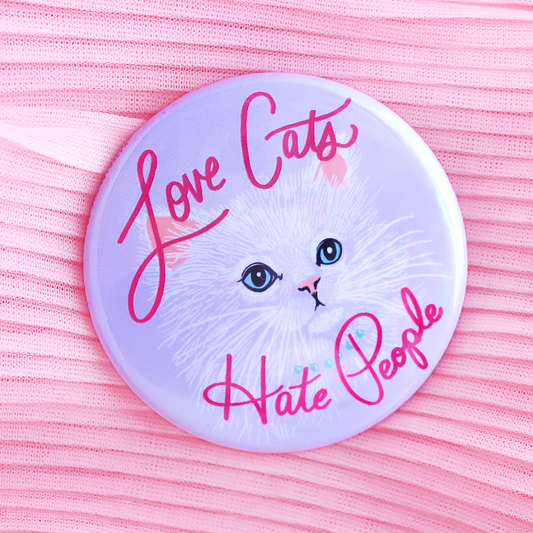 Love Cats Hate People Button