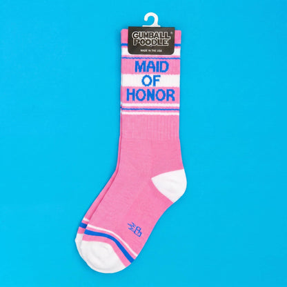 Maid Of Honor Retro Pink Crew Socks