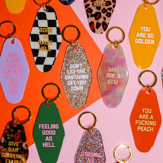 Don't Let the Bastards Get You Down Glitter Keychain