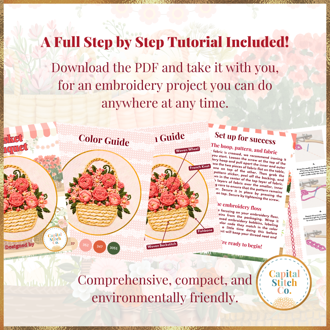 Basket Bouquet Mini Embroidery Kit