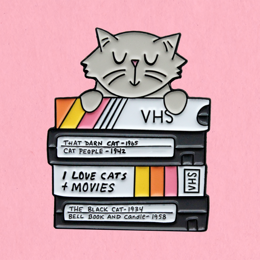 Cats and Movies Enamel Pin