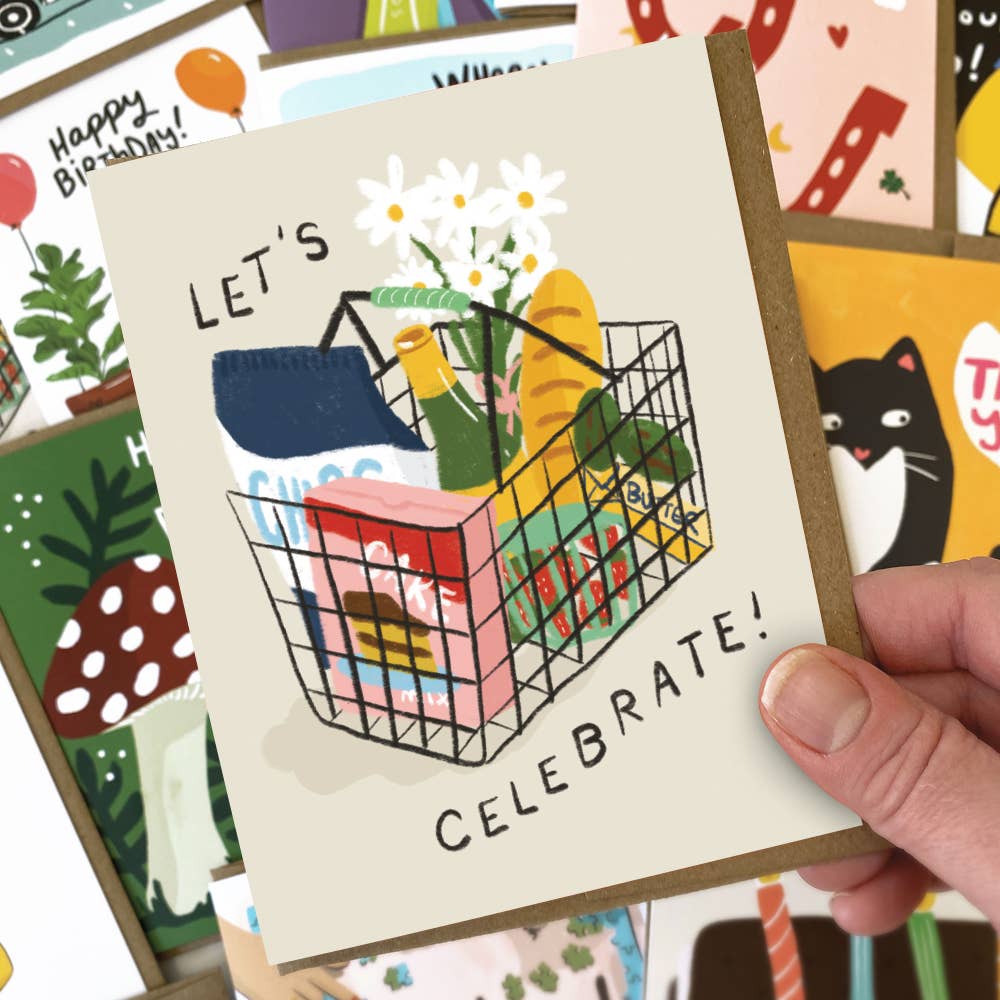 Let's Celebrate Market Basket Birthday Card